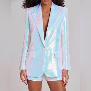 Iridescent Sequin Blazer and Shorts Set NWOT